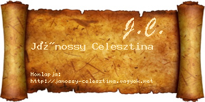 Jánossy Celesztina névjegykártya
